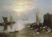 J.M.W. Turner sun rising through vapour:fishermen cleaning and selling fish china oil painting artist
